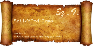 Szilárd Irma névjegykártya