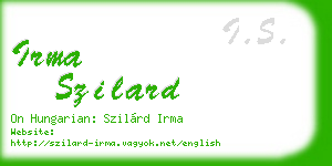irma szilard business card